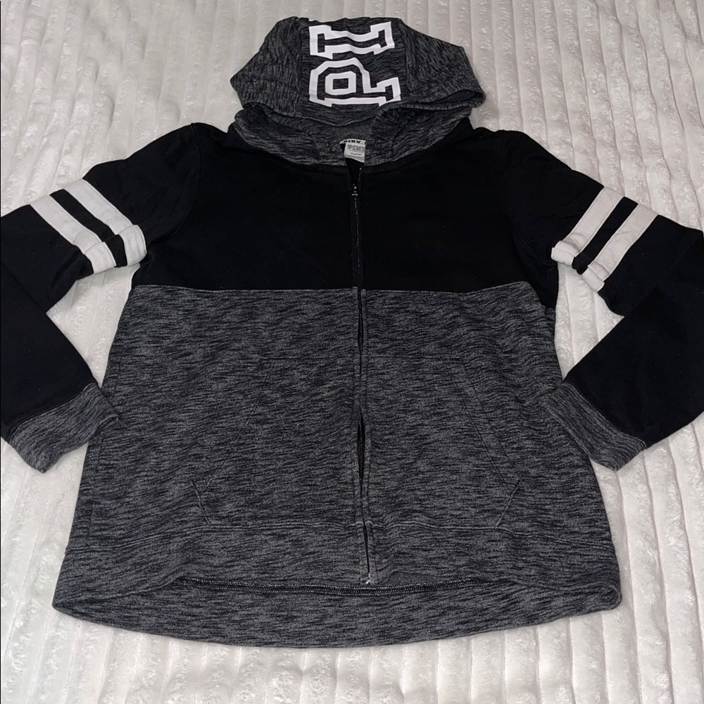 PINK Victoria's Secret Black and Gray Hoodie